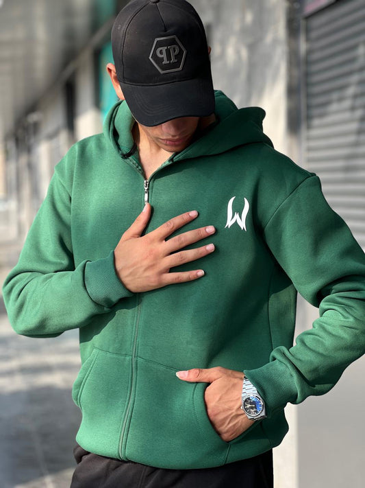 olive zipper hoodie