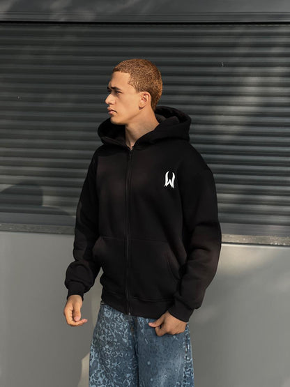 black zipper hoodie