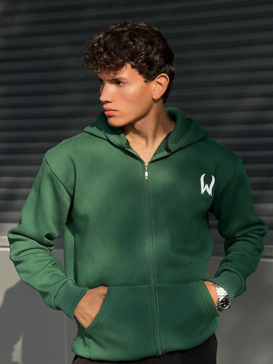 olive zipper hoodie