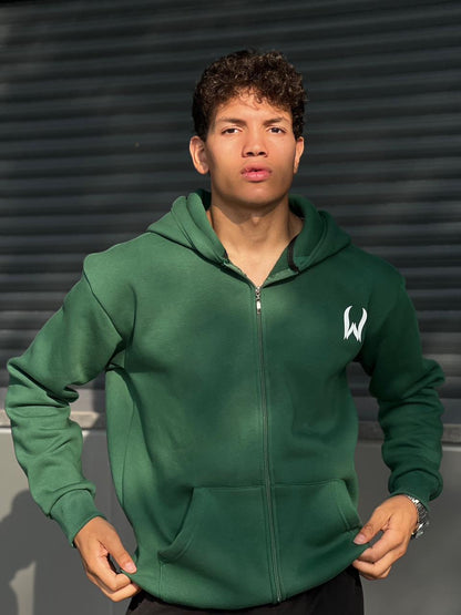 olive zipper hoodie