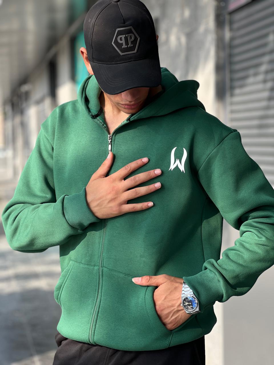 olive zipper hoodie